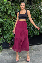 Burgundy Women Skirt