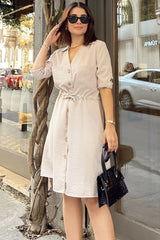 Beige Women Dress