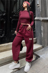 Burgundy Women Sweatpants