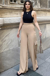 Beige Women Pants