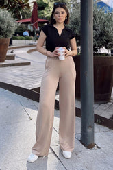 Beige Women Pants