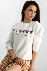 Ecru Women Sweatshirt