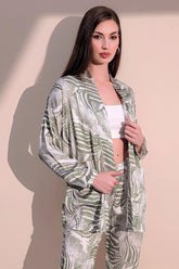 Khaki Women Modest Jacket