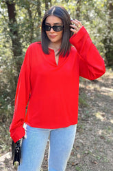 Red Women Blouse