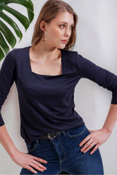 Navy Blue Women Blouse