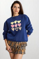 Navy Blue Women Sweatshirt