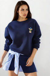 Navy Blue Women Sweatshirt