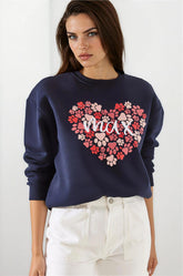 Navy Blue Women Sweatshirt