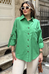 Benetton Green Women Shirt