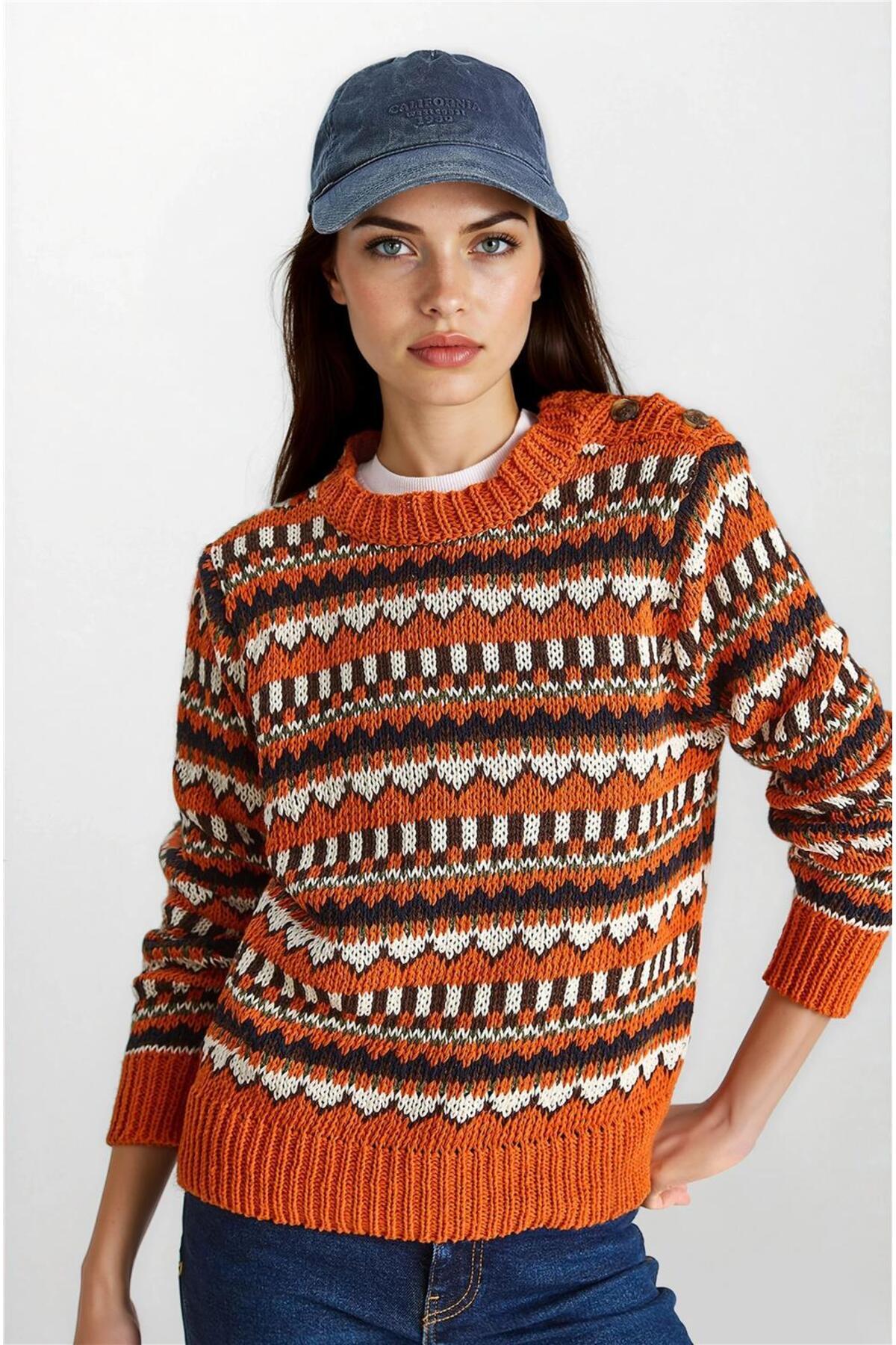 Orange Women Sweater