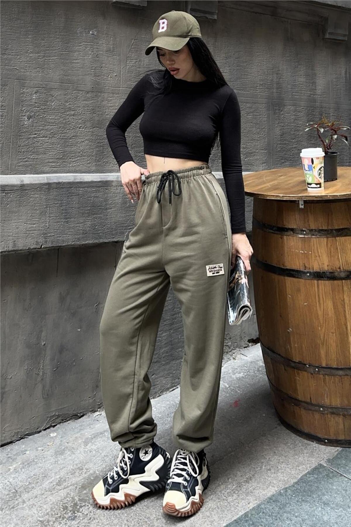 Khaki Women Sweatpants