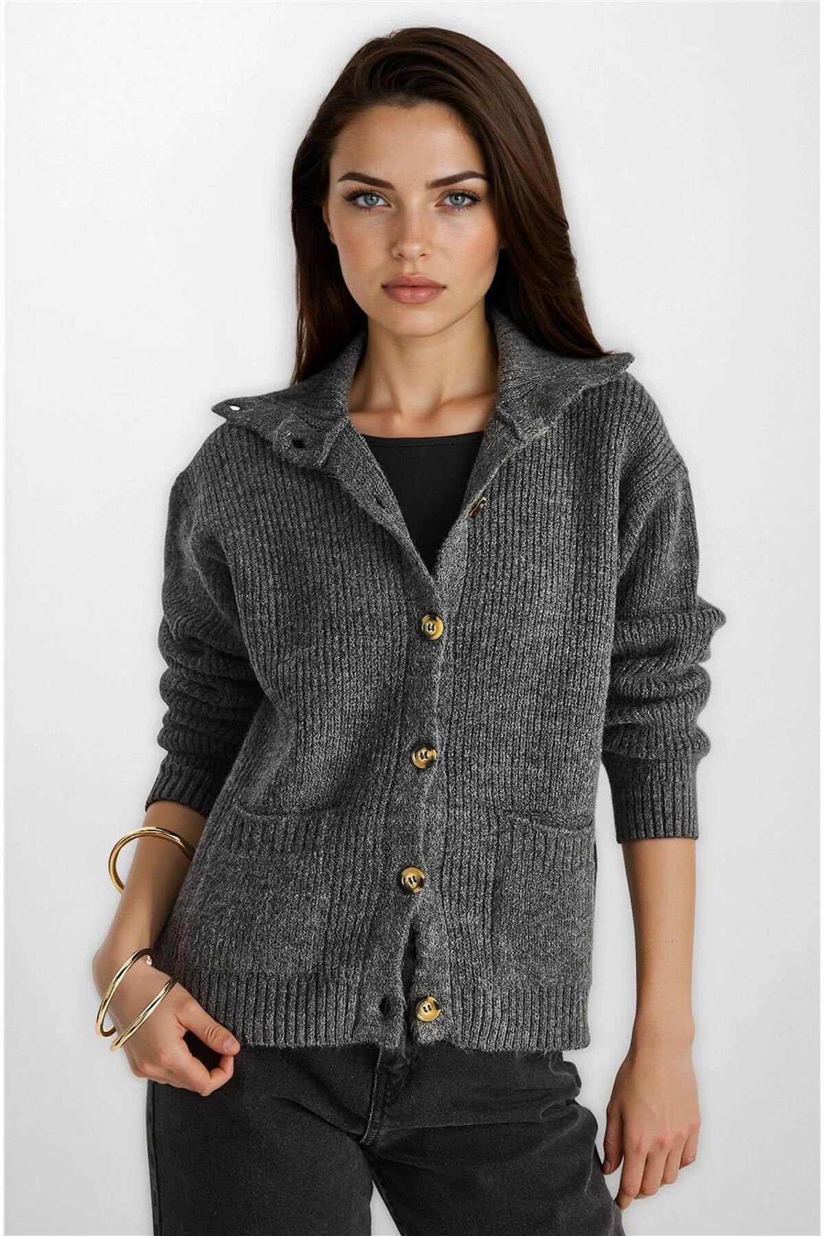 Anthracite Women Cardigan