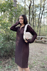 Burgundy Women Dress