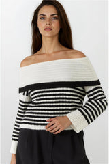 White & Black Women Sweater