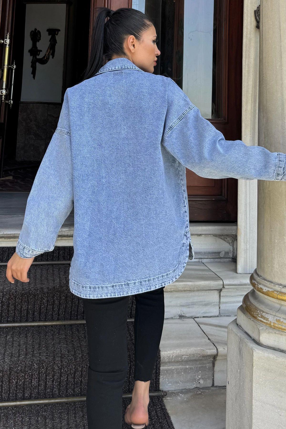 Snow Wash Blue Women Jacket