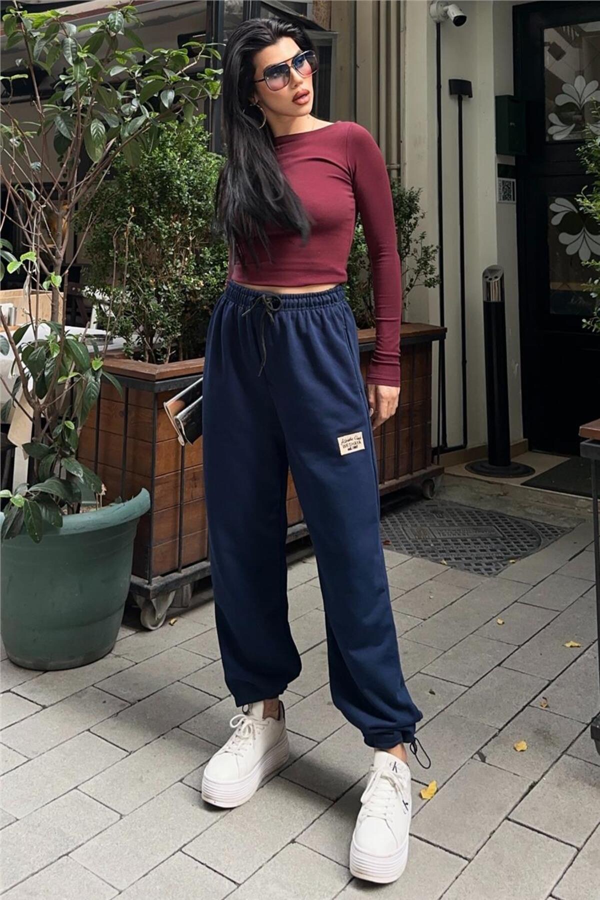 Navy Blue Women Sweatpants