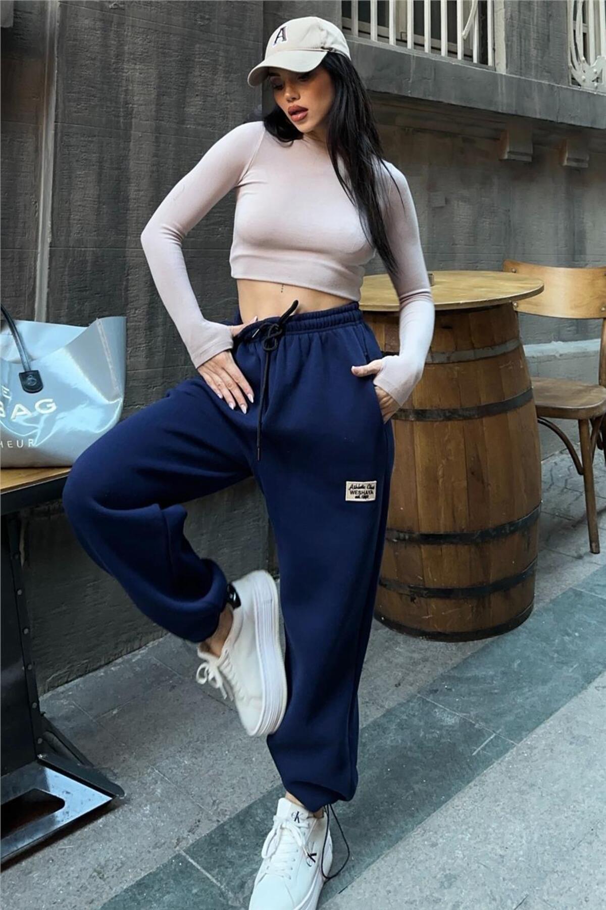 Navy Blue Women Sweatpants