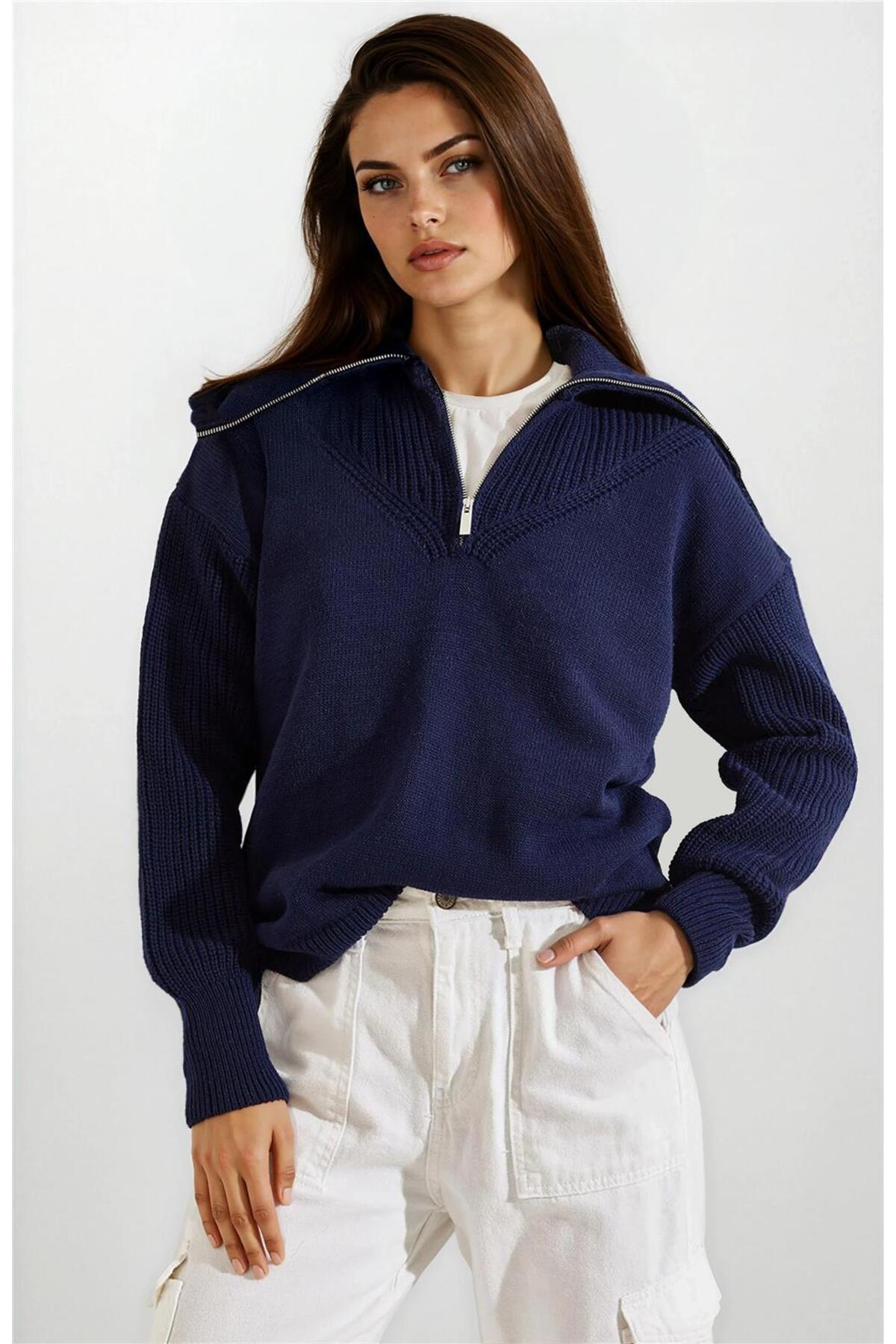 Navy Blue Women Sweater