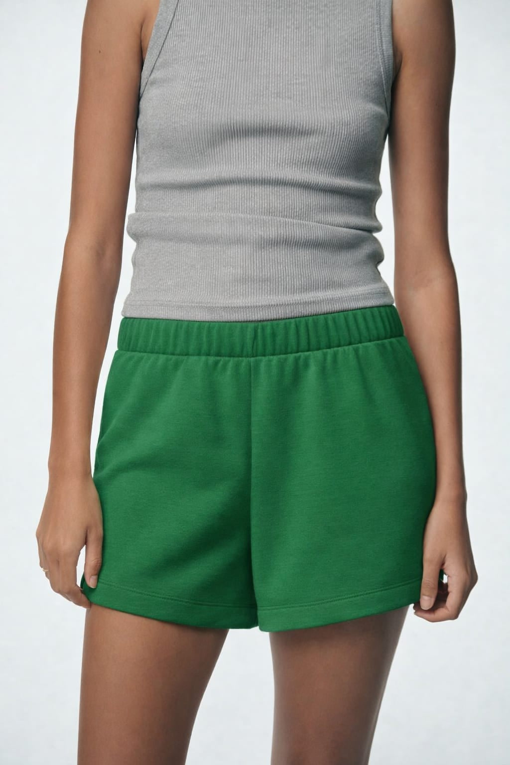 Green Women Shorts