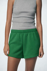 Green Women Shorts