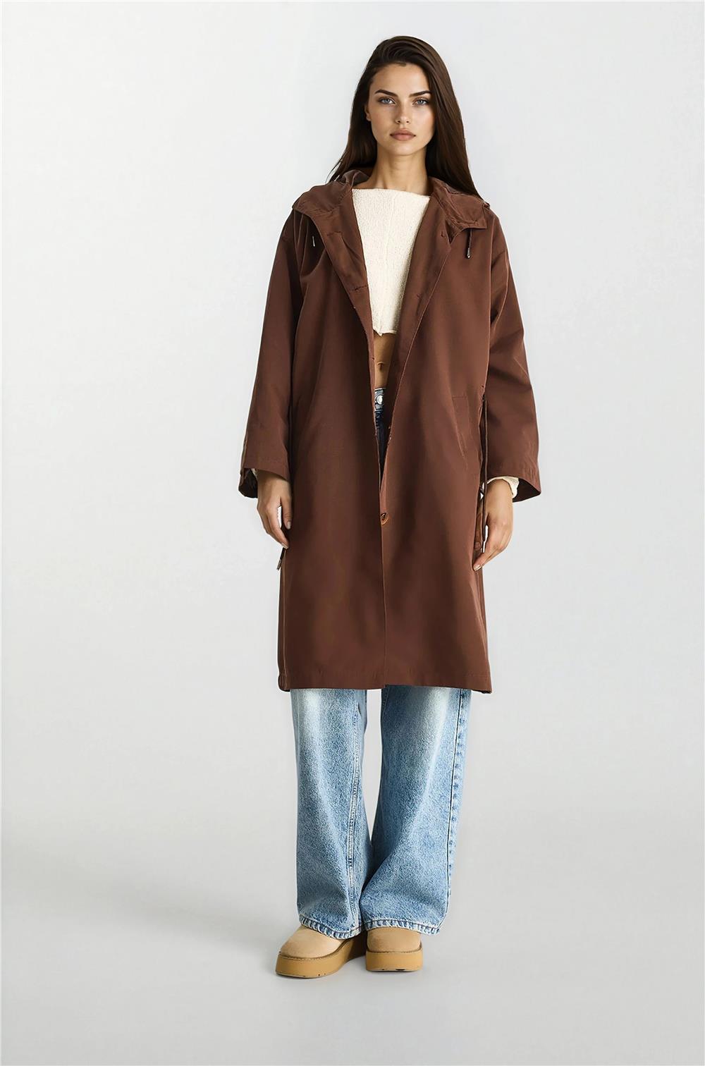 Bitter Brown Women Trench Coat