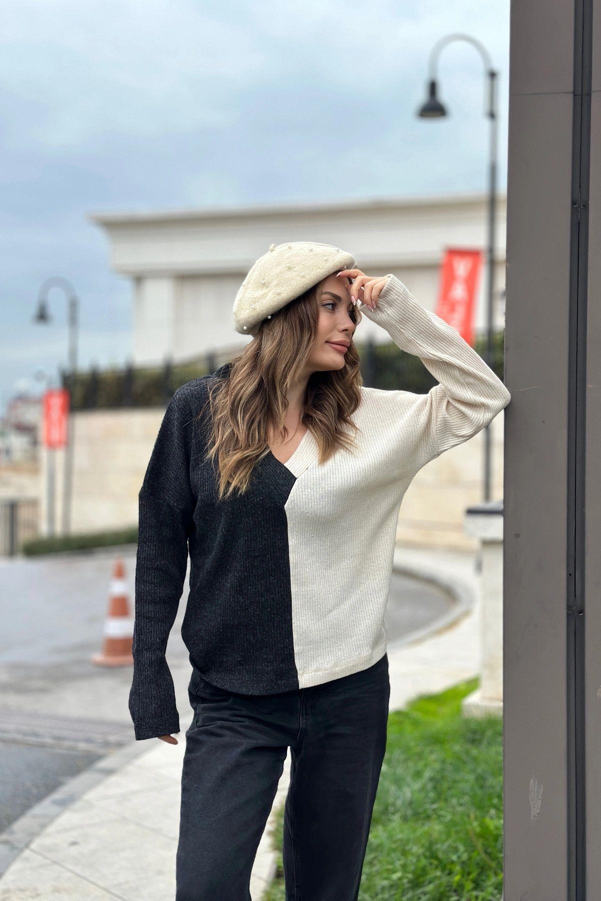 Anthracite & Mink Women Sweater