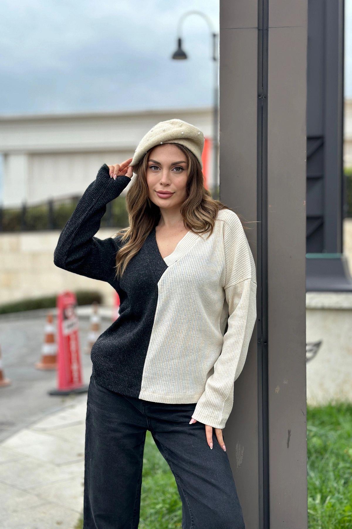Anthracite & Mink Women Sweater