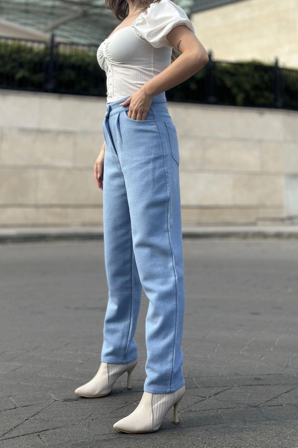 Blue Women Pants
