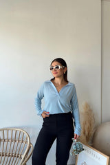 Baby Blue Women Blouse