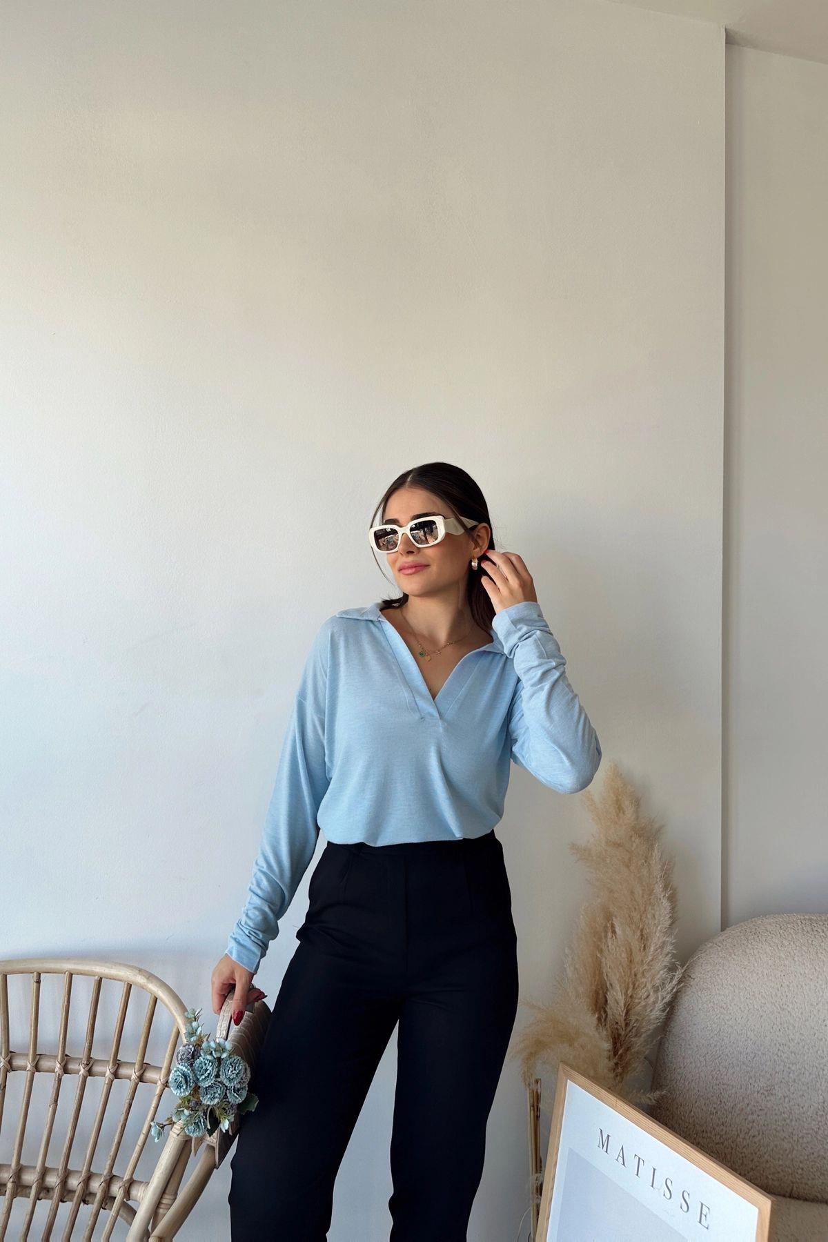 Baby Blue Women Blouse