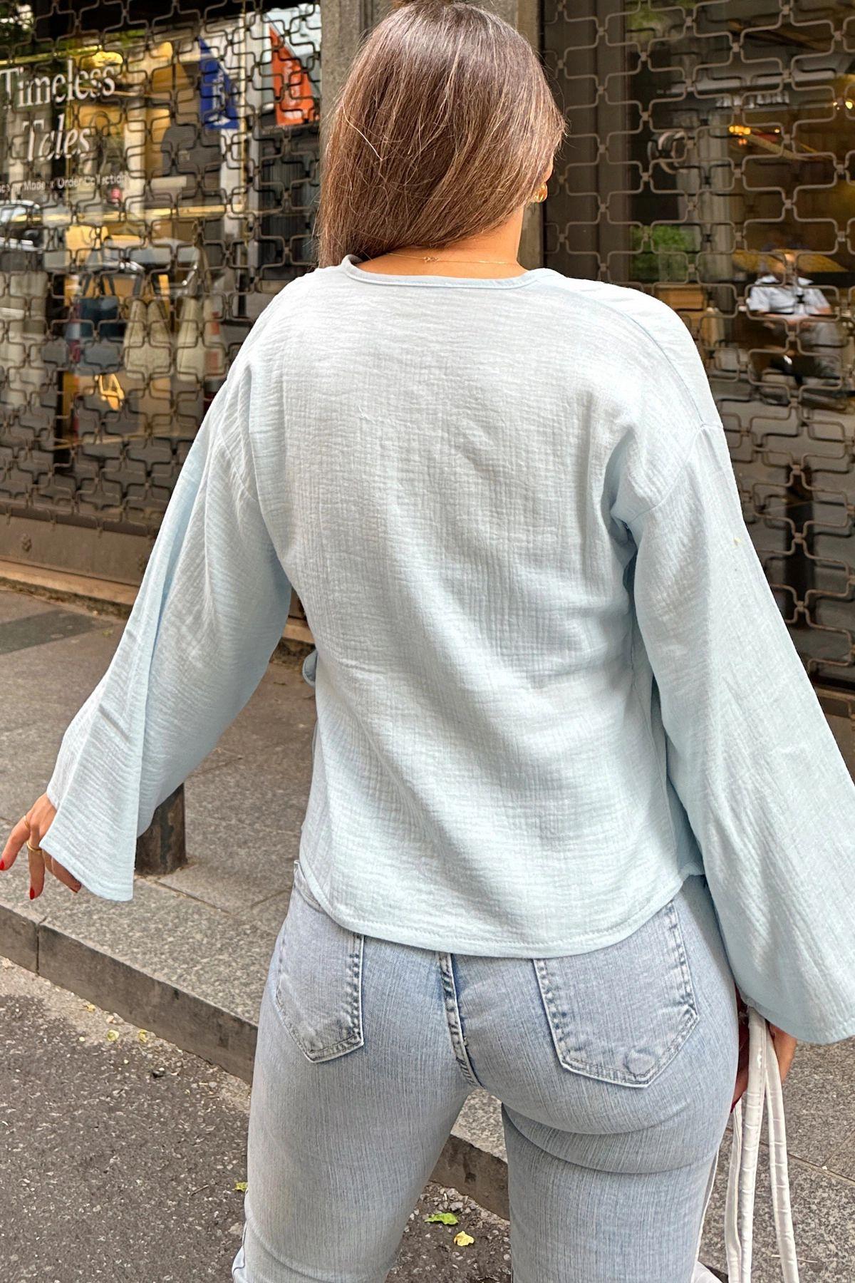 Baby Blue Women Blouse