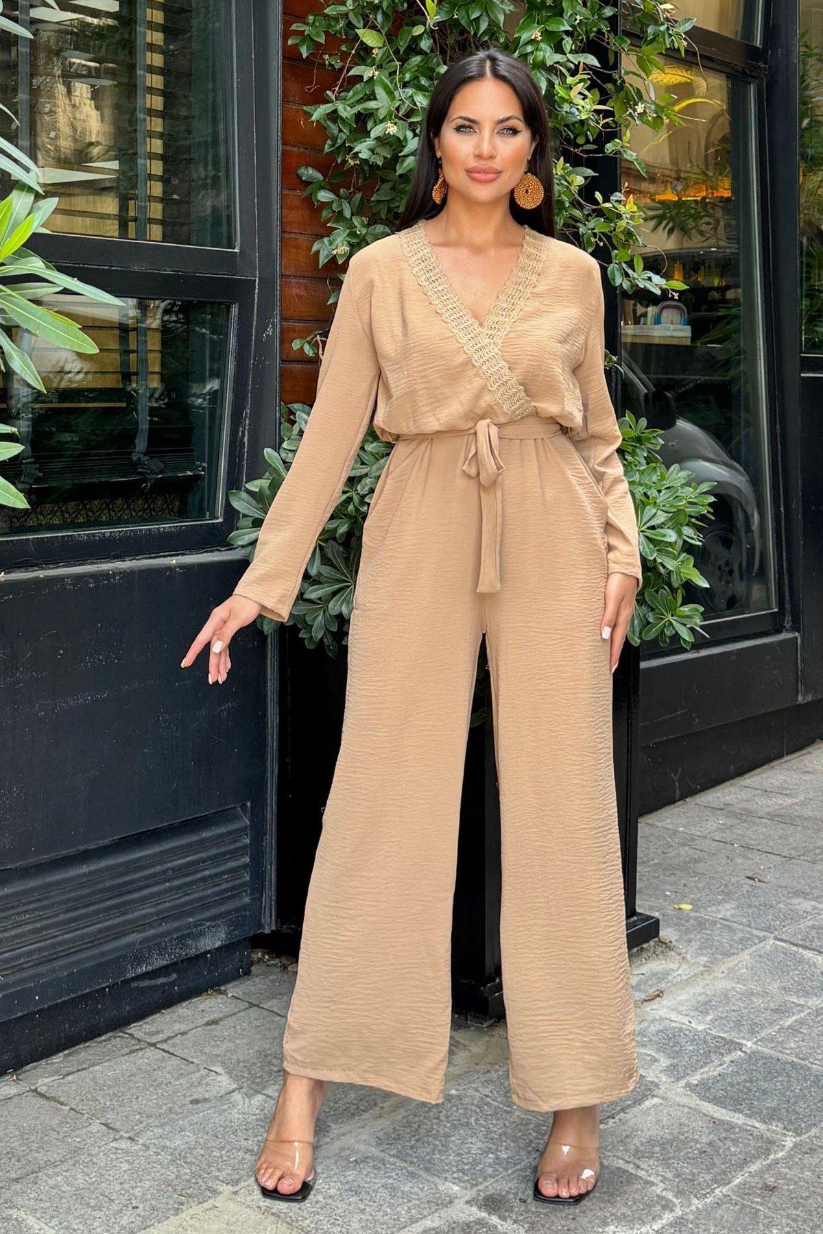 Beige Women Jumpsuit
