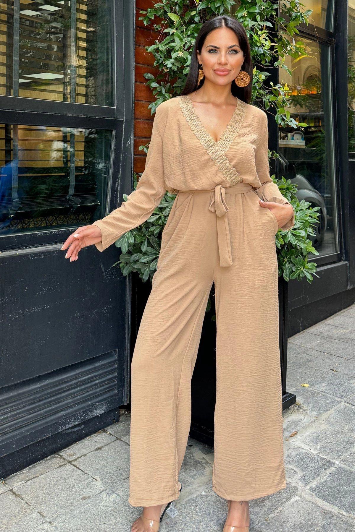 Beige Women Jumpsuit