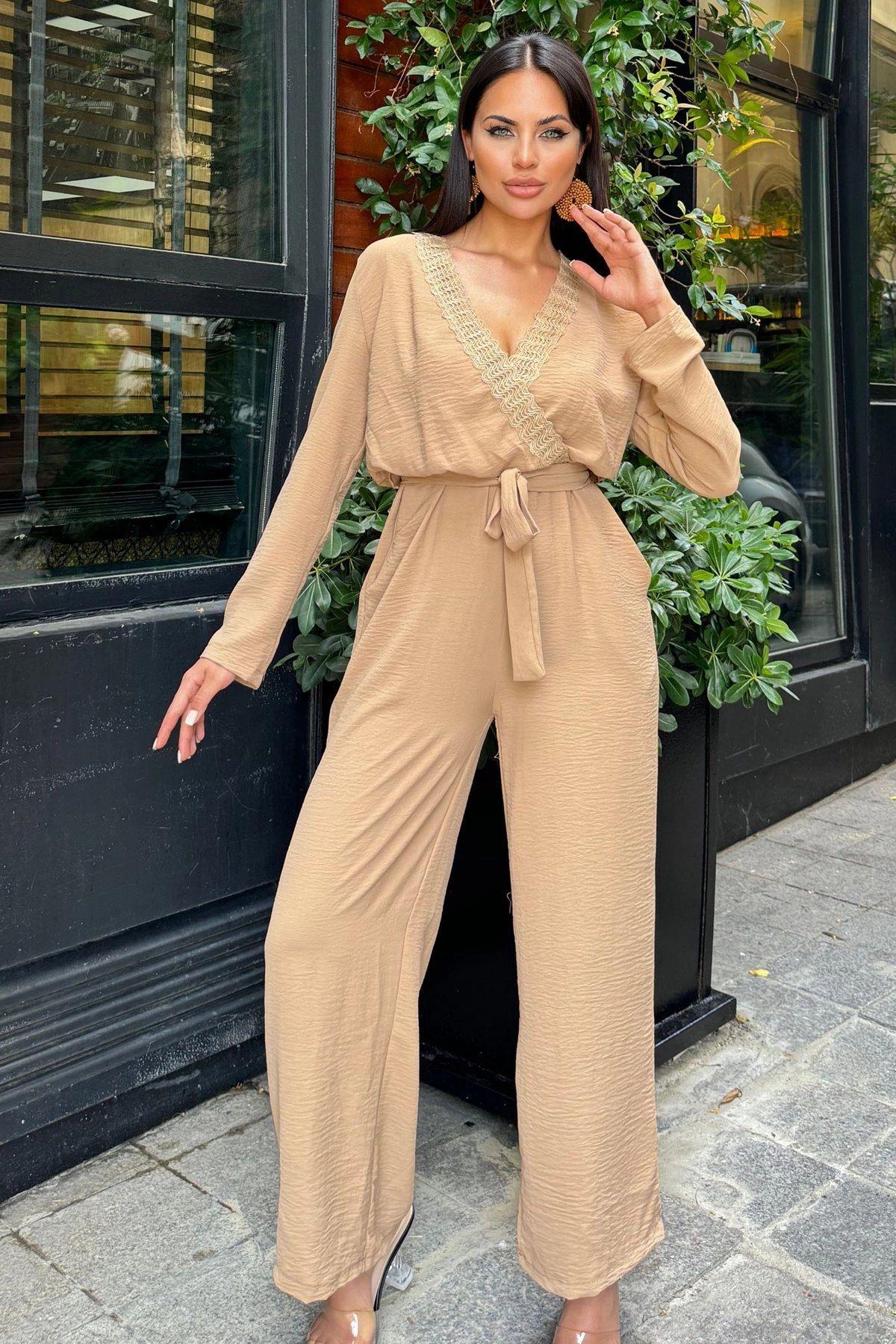 Beige Women Jumpsuit