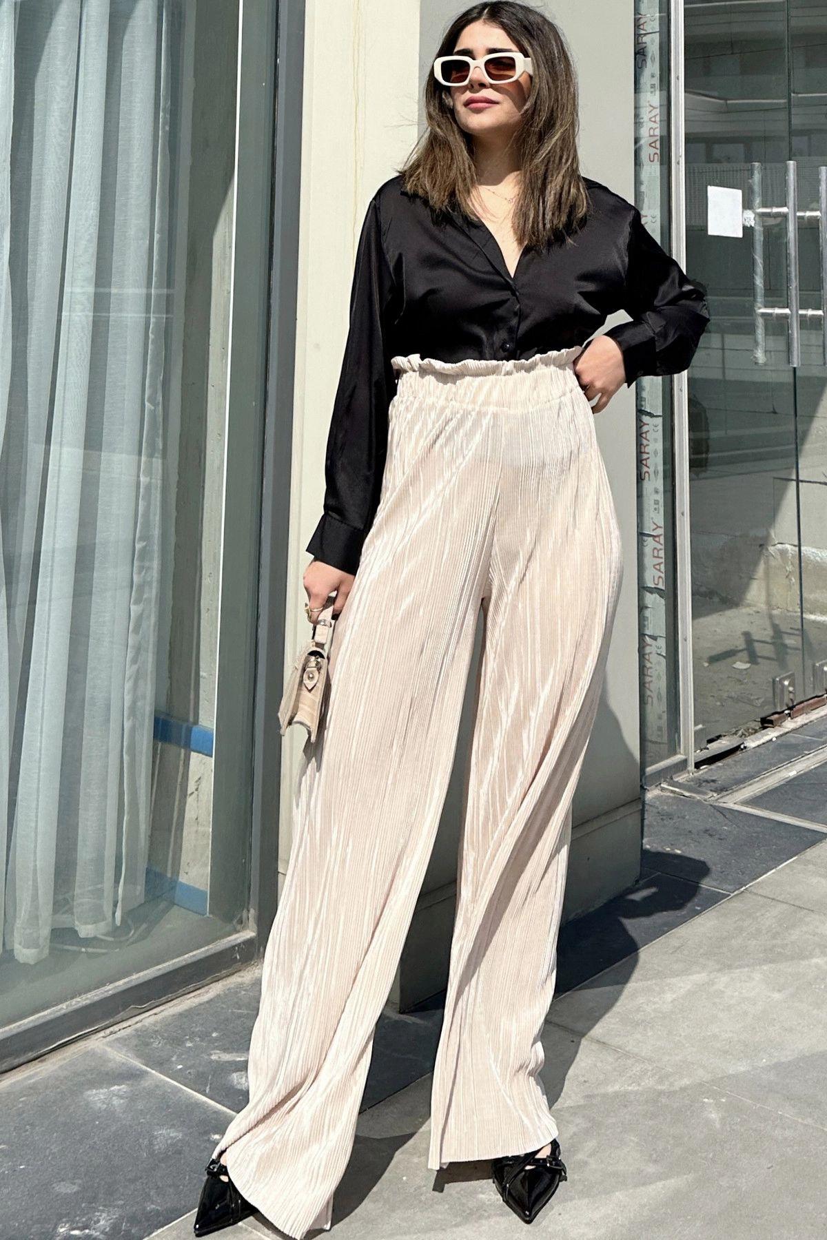 Beige Women Pants