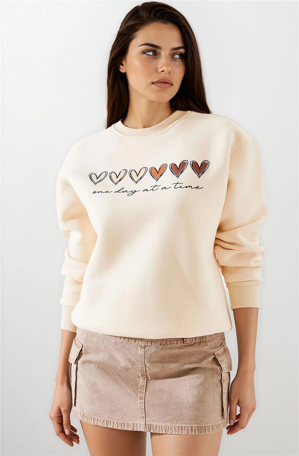 Beige Women Sweatshirt