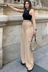 Beige Women Pants