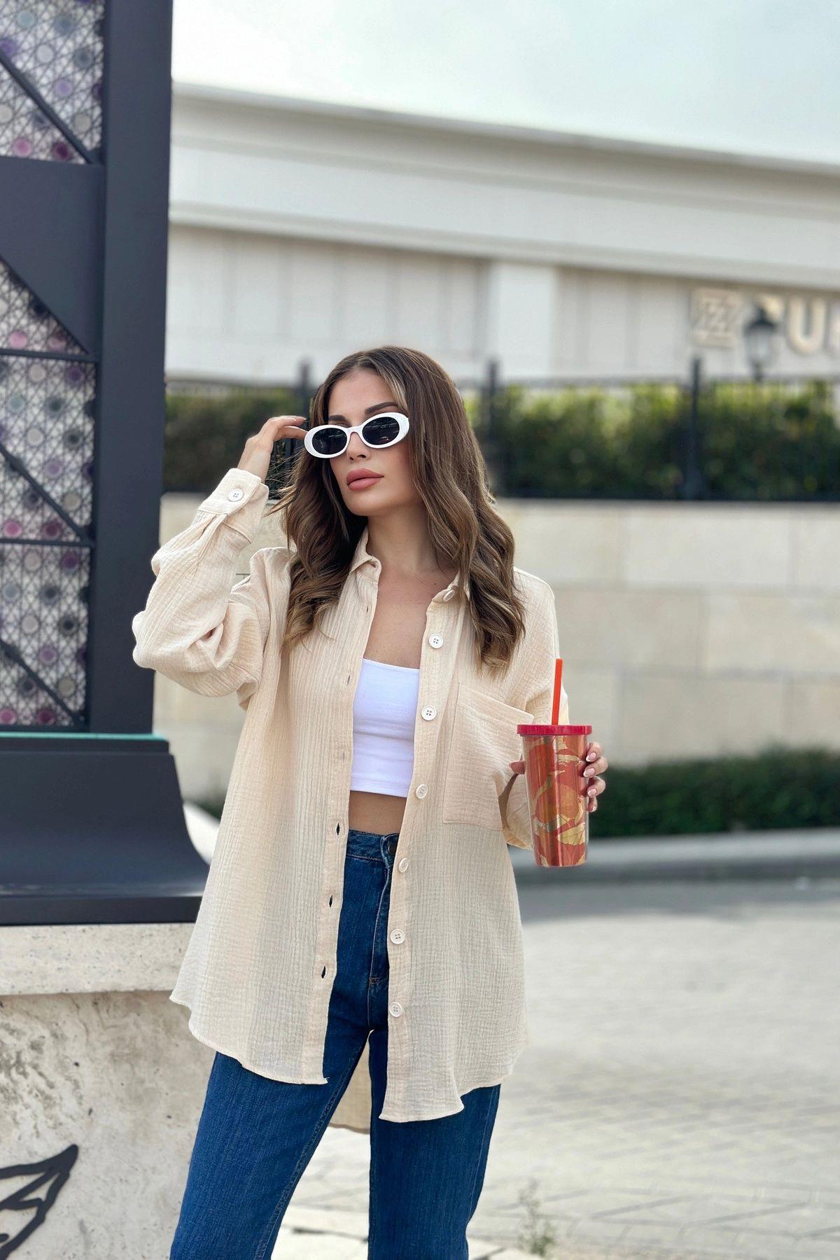Beige Women Shirt