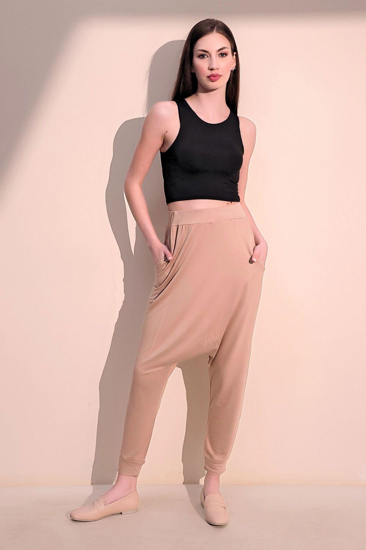 Beige Women Pants