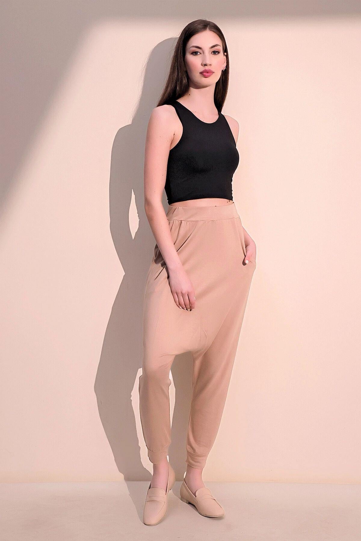 Beige Women Pants