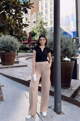 Beige Women Pants
