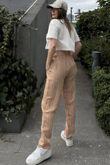 Beige Women Pants