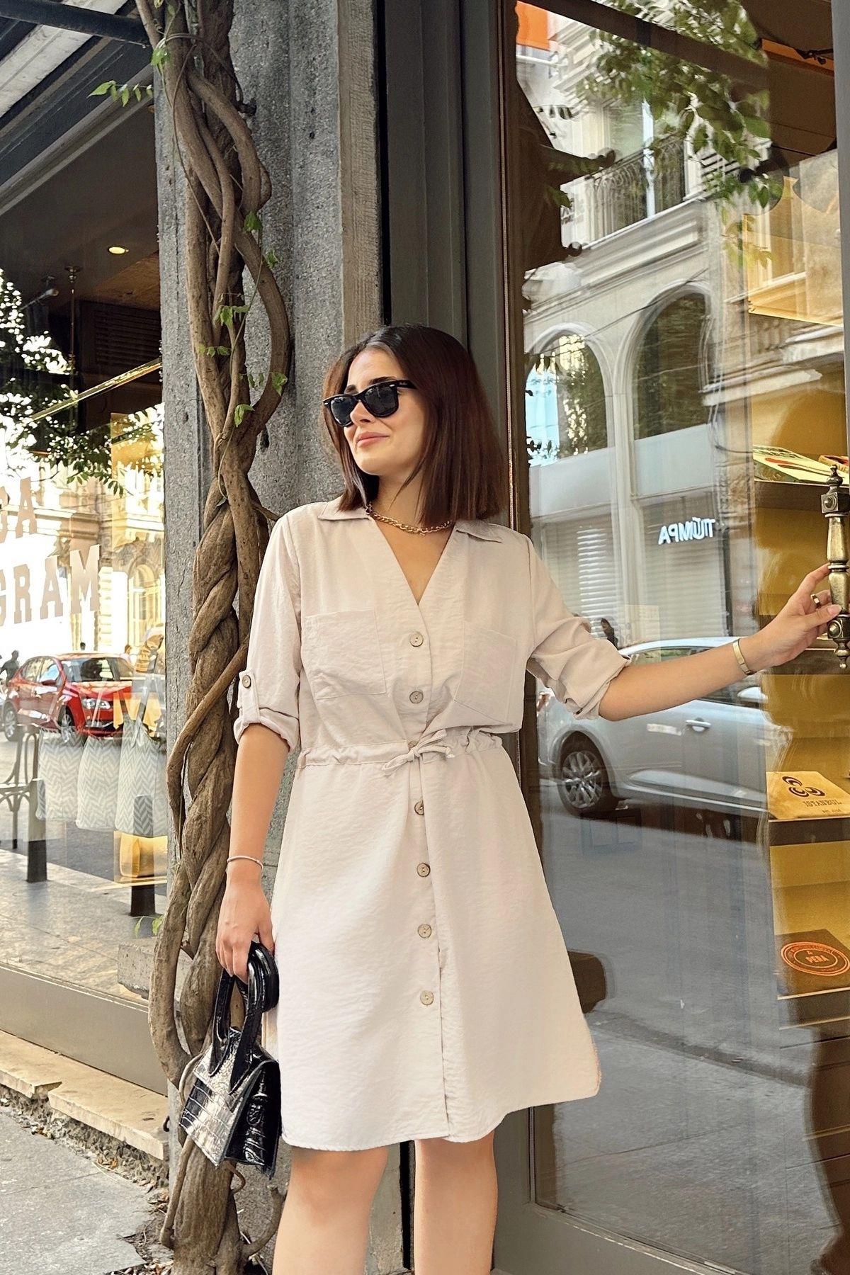 Beige Women Dress