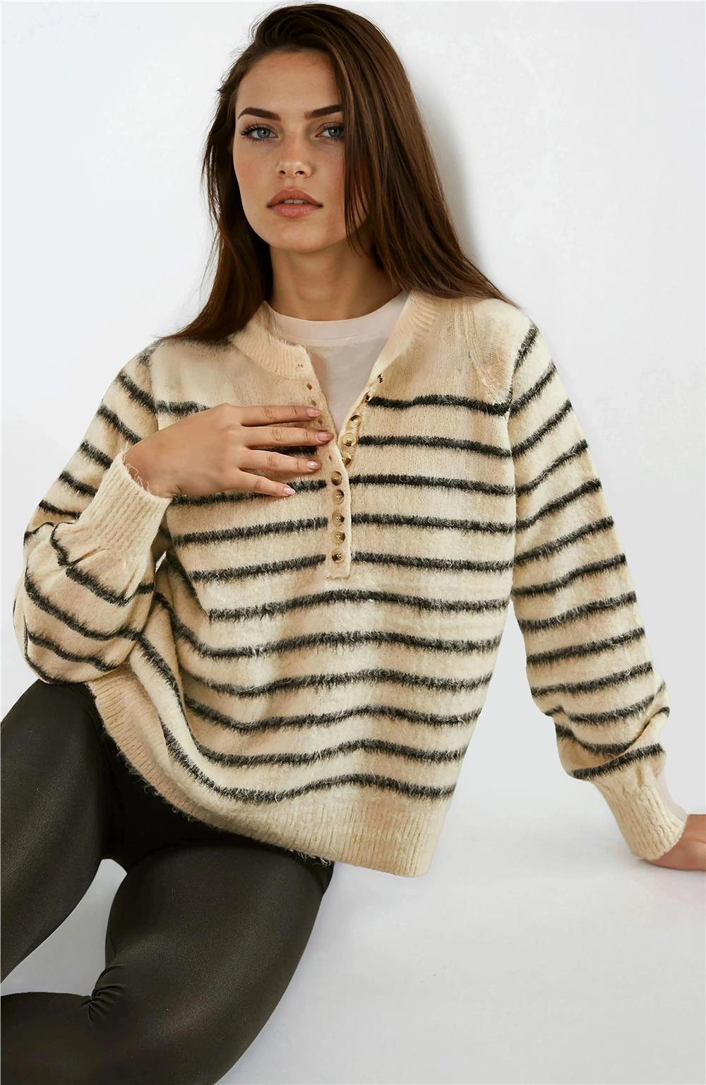 White & Black Women Sweater
