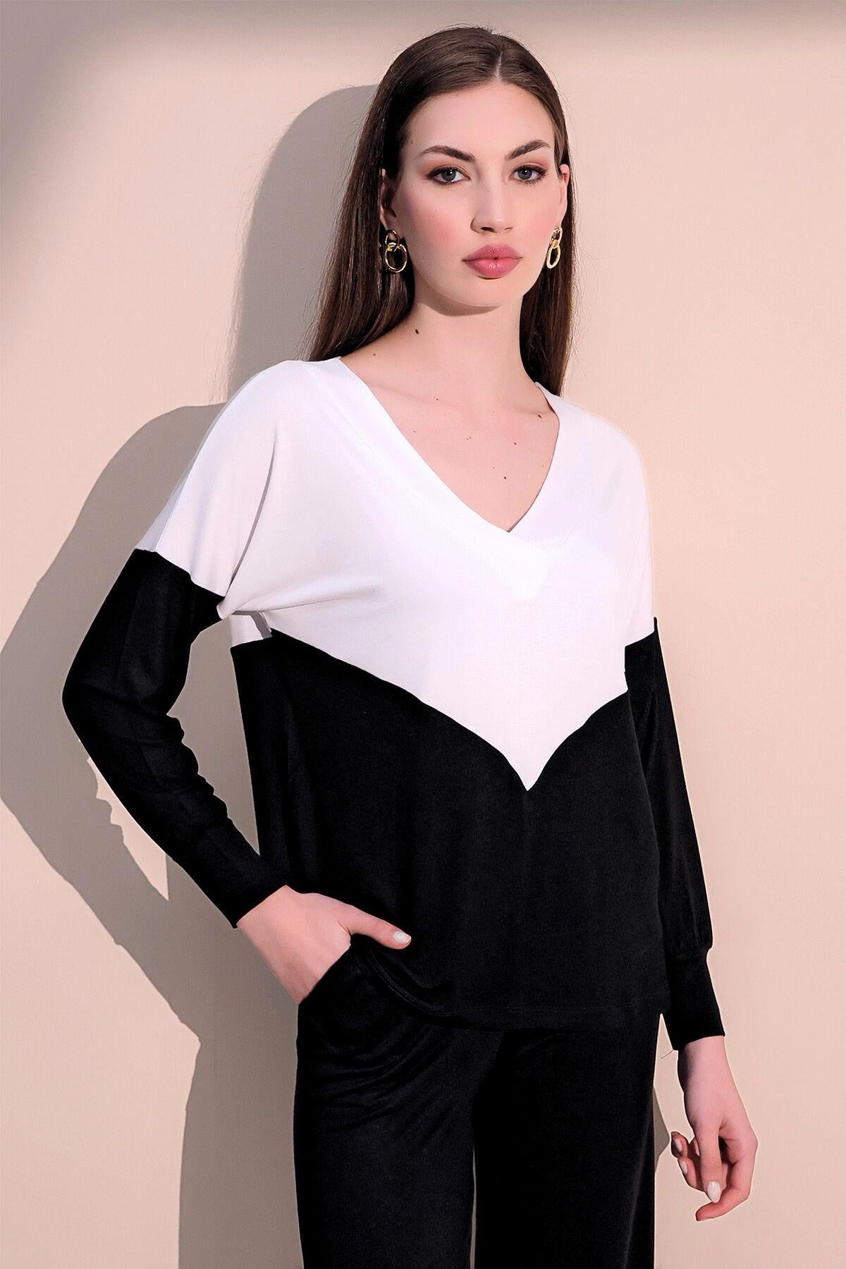 White & Black Women Blouse