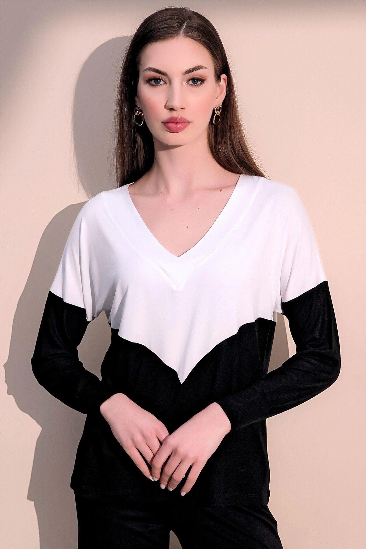 White & Black Women Blouse