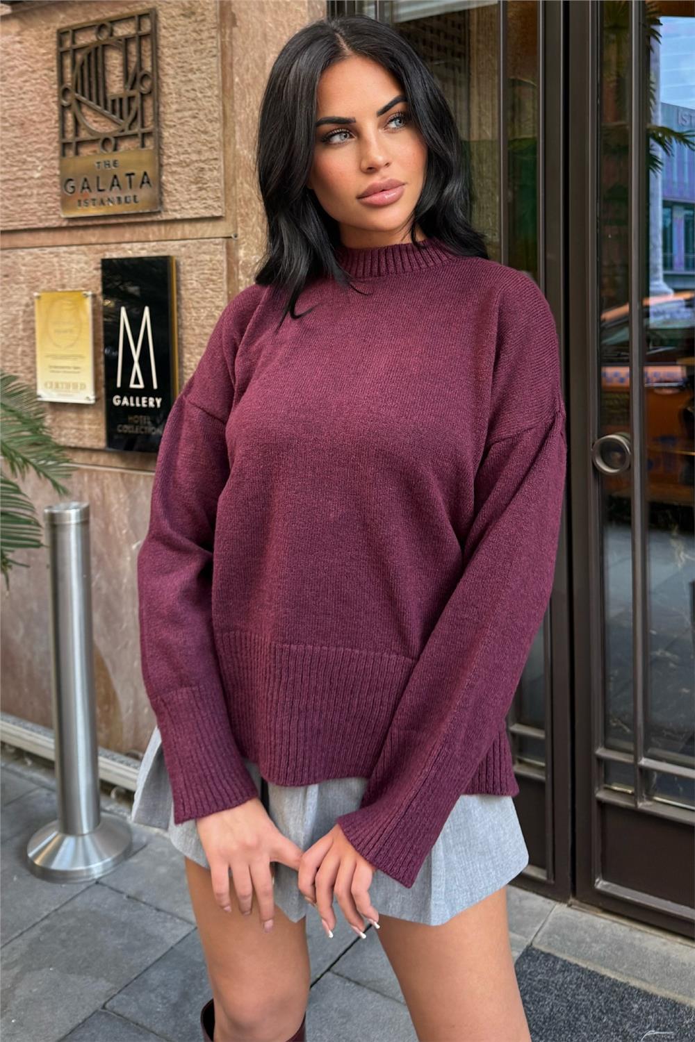 Burgundy Women Sweater