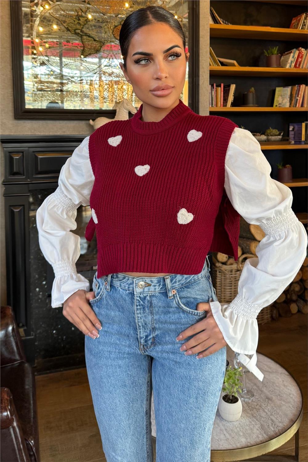 Burgundy Women Sweater
