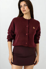 Burgundy Women Cardigan