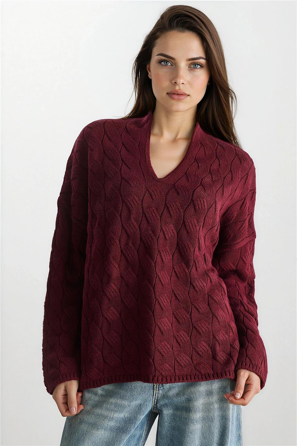 Burgundy Women Sweater